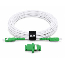Elfcam - Fiber Optic Singlemode SC/APC to SC/APC, Extending Fiber Optic Cable, Compatible with FTTH, White, 2m / 6.56ft