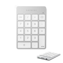 Satechi Bluetooth Numeric Keypad, Slim Aluminium Wireless 18-Key Number Pad, Portable USB-C Rechargeable Numpad for MacBook, Windows, Mac Mini, Lapto