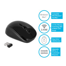 Targus Wireless USB Laptop Blue Trace Mouse with Dual-purpose Design and Ergonomic Shape, Black (AMW50EU)