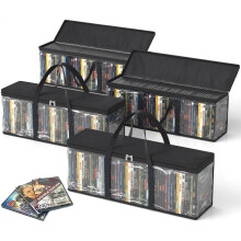 DVD Storage Bags, DVD Storage Boxes with Carrying Handles, Media Organizer Bags for DVDs, CDs, Blu Ray Discs, Movie Cases, VHS Boxes, Video Game Disk