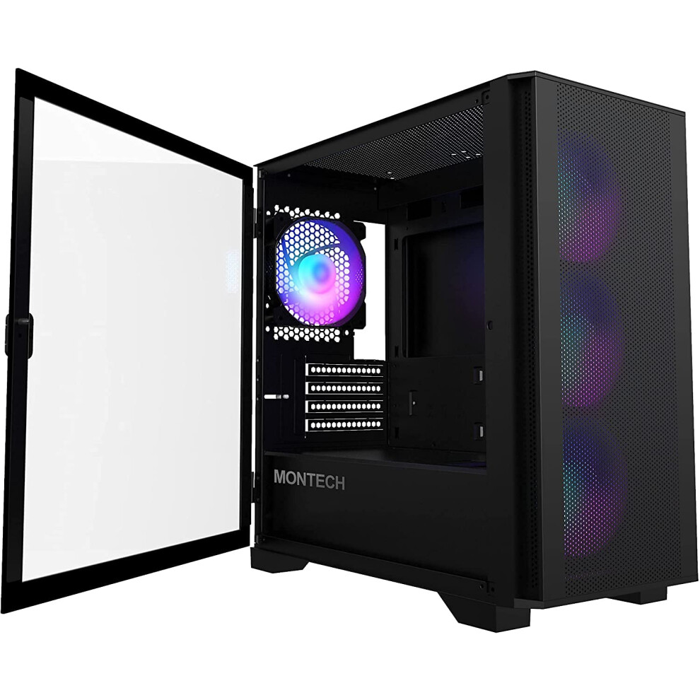 Montech Air 100 Argb, Micro-Atx, Tempered Glass - Schwarz 5005249782897