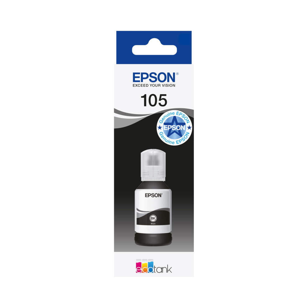 Photos - Printer Part Epson EcoTank 105 Genuine Ink Bottle | Black| High Yield - Up to 1,900 Photos | Compatible with ET-7700 / ET-7750 Models | B 