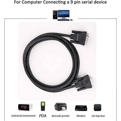 DTECH 3M DB9 RS232 Serial Null Modem Cable Female to Female Full Handshaking 7 Wire Crossover for Data Communication 2