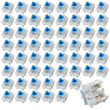 TUBAWD 60Pcs Keyboard Switches, Mechanical Keyboard Switches, Keys 60-Pc Blue Clicky 3-Pin Pre-Lubed Full Layout Typing Gaming Upgrade