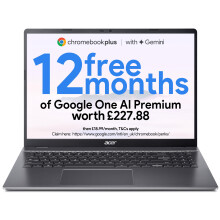 acer Chromebook Plus 516 CB516-1H Laptop - Intel Core i3-1315U, 8GB, 256GB SSD, Integrated Graphics, 16" WUXGA, Chrome OS, Iron