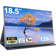CUIUIC 18.5 Inch Portable Monitor, 120Hz 1080P IPS Portable Screen for Laptop, Travel Monitor with HDR 100% sRGB VESA, Second Screen for Laptop, PS5