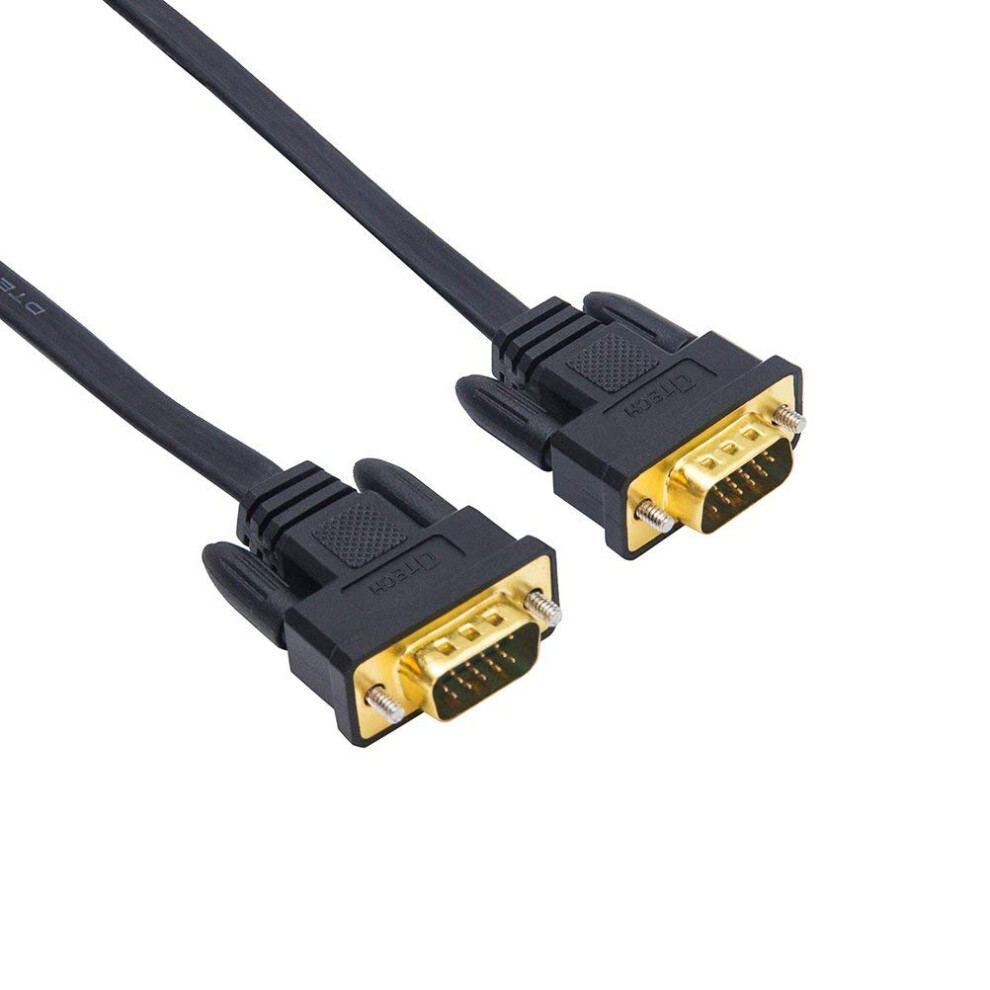 Photos - Cable (video, audio, USB) DTech VGA Cable 5m 15pin Computer Monitor Male to Male Cable Ultra Slim Gold Plated Connector SVGA PC Projector HDTVs Laptop