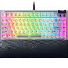 Razer BlackWidow V4 75% Phantom White - Hot-swappable mechanical gaming keyboard - Orange Tactile Switches - Media roller with 2 dedicated media keys