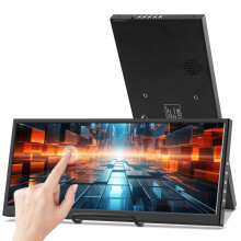 Prechen 12.3 Inch Touchscreen Secondary Monitor, IPS Stretched Bar LCD Travel Touch Display 1920 * 720 HDMI USBC, Portable Touch Screen for Laptop Co