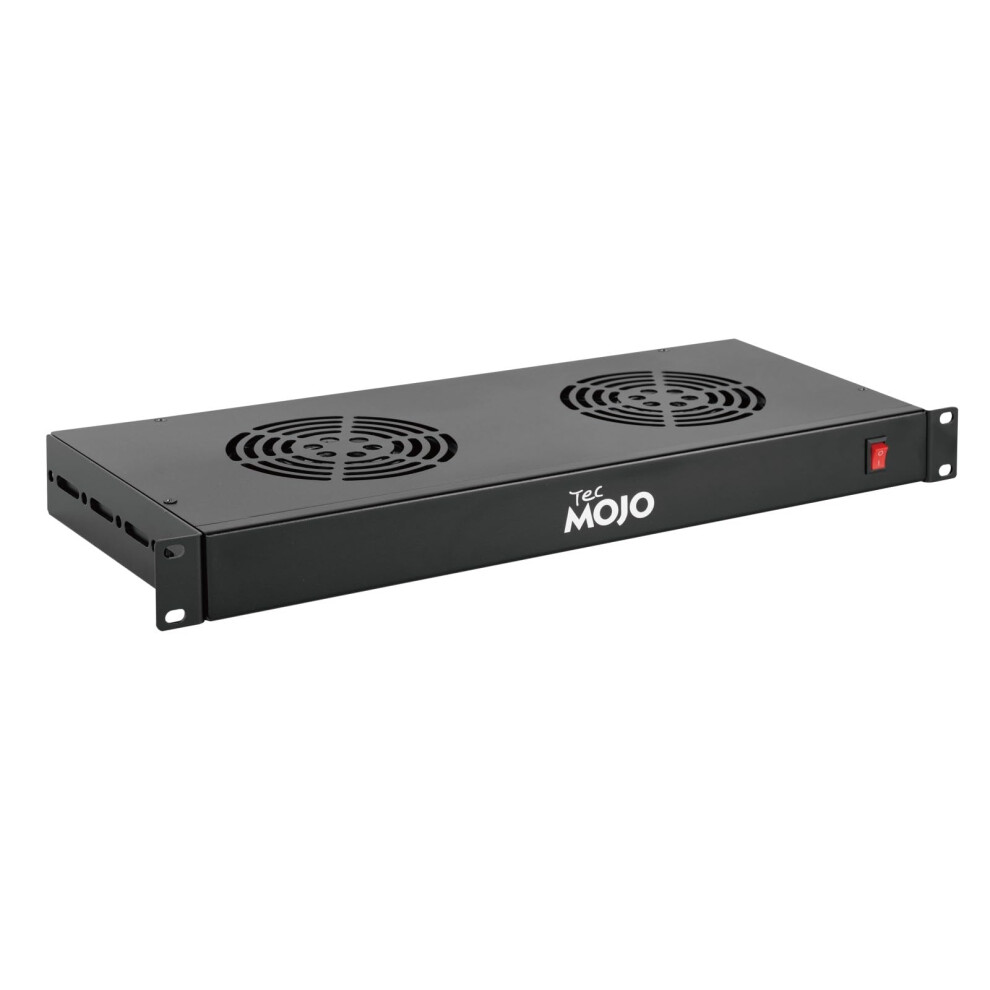 Tecmojo 1U 19'' Rack Mounted Fan Shelf With 2 Fans, Fan Tray With Adjustable Rail For Different Depth, For Cooling 19Inch Av And Network Data Racks ( 5008809626341