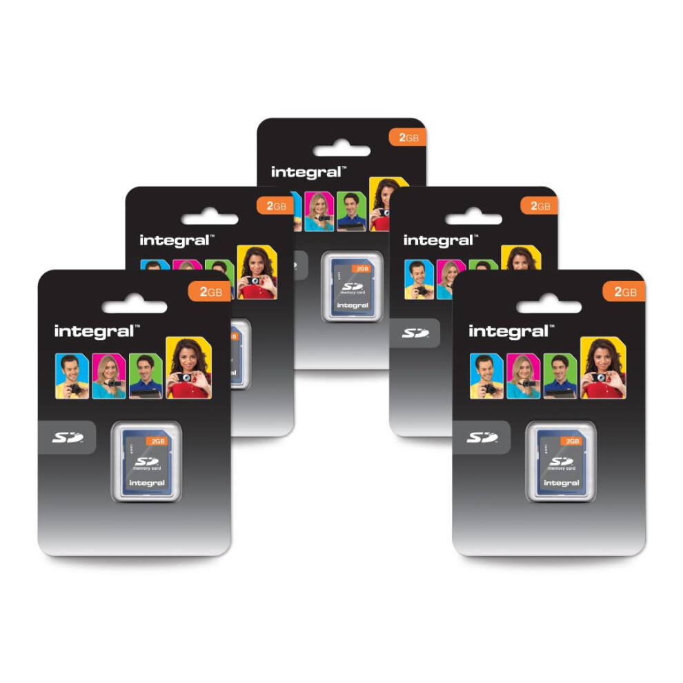 Photos - Memory Card Integral 2GB SD   - 5 Pack | Legacy Device Compatible - Cameras, MP3 Players, Camcorders and more (Secure Digital)