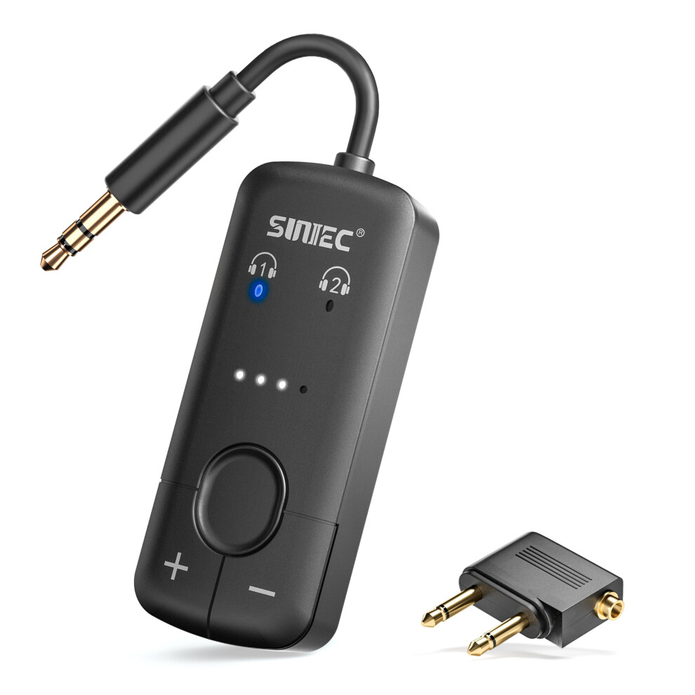 Sunitec Airplane Bluetooth 5.3 Adapter Airfly Bluetooth Transmitter Supports 2 Airpods Or Headphones With Aptx Low Latency, 3.5Mm Aux Wireless Audio 5007848179412