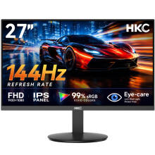 27 inch Gaming Monitor 144Hz, FHD 1080P IPS Display with 99% sRGB, FreeSync, Tilt Adjustable, lowblue mode, HDMI/VGA Ports for Home Office and compute