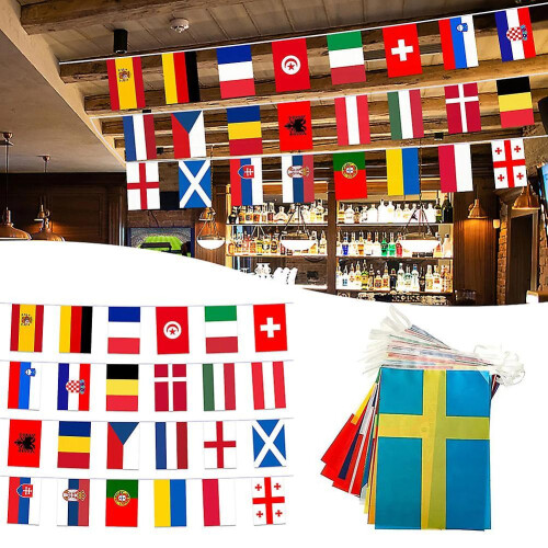 (5 Strings) 2024 Top 24 String Flags Decorative Hanging Flags Household Wall Decorations for Garden