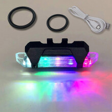 (OPP Package, Colorful Light) LED Bike Rear Tail Light Easy Installation Cycling Lamp for Road Mountain Bike