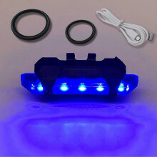 (OPP Package, Blue) LED Bike Rear Tail Light Easy Installation Cycling Lamp for Road Mountain Bike