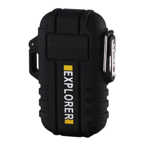 (Black) Transparent Rechargeable Lighter Portable Dual Arc Lighter for Lighter Lover