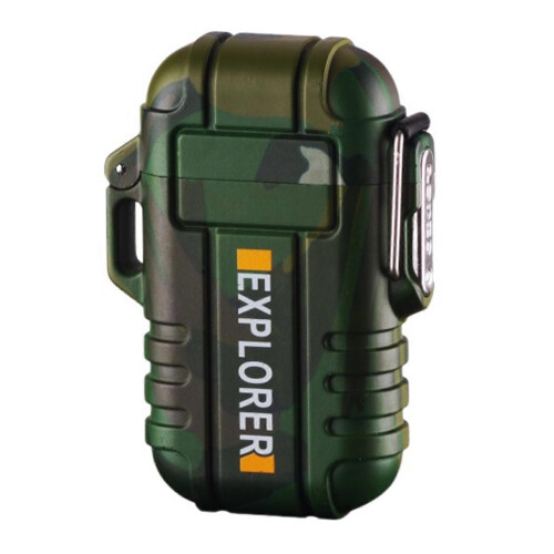 (Camouflage) Transparent Rechargeable Lighter Portable Dual Arc Lighter for Lighter Lover