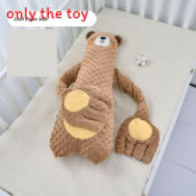 (Brown Bear)Oreiller peluche animal dessin animé enfant avec tapotements et fonctions musicales pour apaiser le sommeil