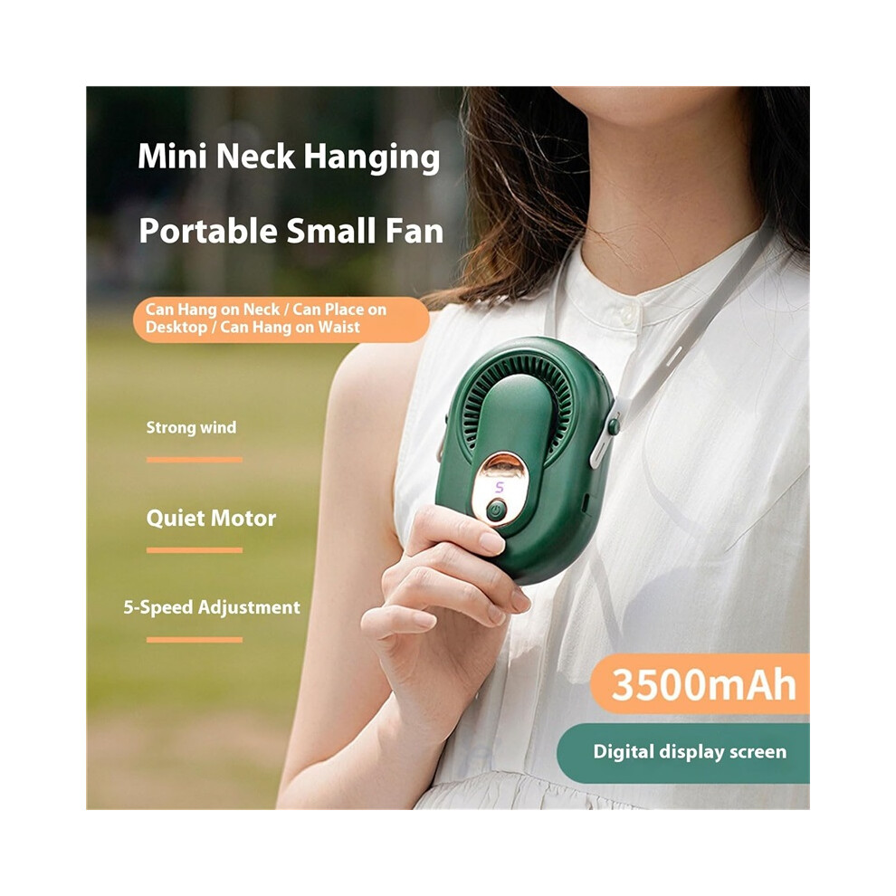 Wearable Waist Clip Fan 3500Mah Rechargeable Hands Free Cooling Fan For Outdoor Work Camping Green 8581299262383