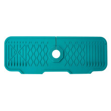 (Blackish Green) Cuttable Slope Splash-Proof Faucet Drain Pad, Multipurpose Bathroom Soaps Storage Tray, for Kitchen Bathroom
