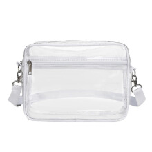 (S, White) Versatile Bag Crossbody Bag Clear Waterproof Shoulder Bag for Women Girl Trendy PVC Bag Casual Trendy Bag Cellphone Bag White S