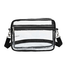 (L, Black) Versatile Bag Crossbody Bag Clear Waterproof Shoulder Bag for Women Girl Trendy PVC Bag Casual Trendy Bag Cellphone Bag White S