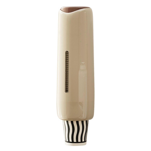 (Milk Tea Brown) Wall Mounted Dispenser for Cup Space-Saving Design Minimalist Decor