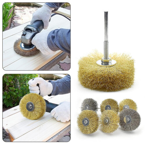 (A) Wire Wheel for Rust Removal Cleaner Polishing Brushes Cup Wheel for Drill Attachment 2