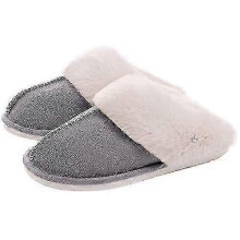 (42-43(285mm), Lightgray) Winter Fashion Women House Slipper Warm Cotton Plush Shoes Memory Foam Flats Indoor And Outdoor Slippers