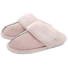 (38-39(265mm), Offwhite) Winter Fashion Women House Slipper Warm Cotton Plush Shoes Memory Foam Flats Indoor And Outdoor Slippers