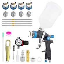 HVLP Paint Spray Gun Kit with 4 Nozzles for Automotive & Home Projects -