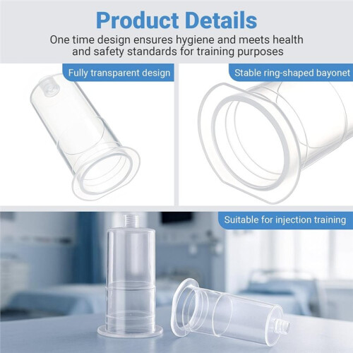 Disposable Transparent Needle Holder for Injection Training, Universal Fit, 200 Pack 1