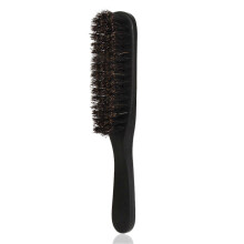 (L, Black) Boar's Hair Beard Brush Essential Beard Mustache Care Tool Present for Men