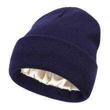 (Navy blue) Satins Lined Winter Hats For Natural Hair Essential Winter Hat For Hair Care Warmth Weekend casual