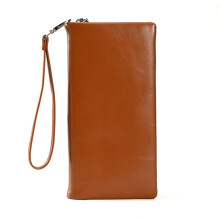 (Brown) Women's Money Clip Korean Phone Bag High Quality PU Leather for Daily Life