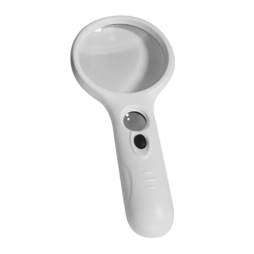 (White) Small LED Light Magnifying Glass Flexible High-definition Magnifier for Children