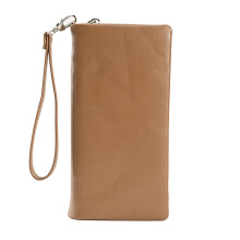 (Apricot) Women's Money Clip Korean Phone Bag High Quality PU Leather for Daily Life