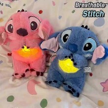 (Pink) 25-26 30cm Stitch Breathing Stitch Plush Doll - Sleeping Toys for Kids