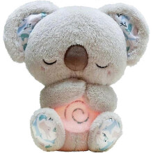 Relief Koala Breathing Stuffed Animal Baby Sound Machine Soother Koala Bear Anxiety Relief Koala Breathing with Sensory Music Lights(Grey)-kx22