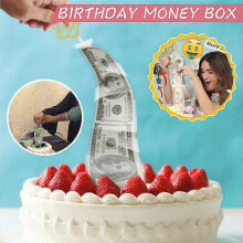 (L) EVAGO Cake Atm Money Box Pulling Non-toxic Decorations Surprise Gift For Birthday Party
