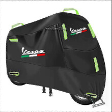 (4XL XXXXL for 250cm, black) Motorcycle Cover Waterproof Outdoor Scooter UV Protector Rain Cover For Vespa