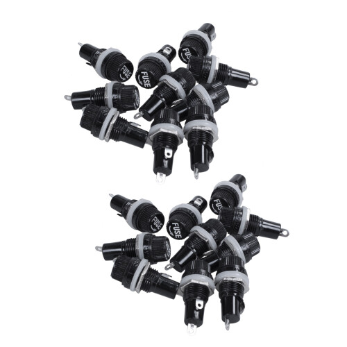 20Pcs 10A AC 250V 5mm x 20mm Panel Mounted Plastic Fuse Holder Socket