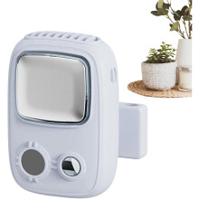 Tragbarer, klingenloser Nackenventilator, tragbarer persönlicher Kühlventilator für Zuhause, Büro, Reisen, Camping, Blau
