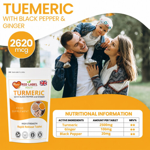 Turmeric 60 Tablets 2620mg with Black Pepper & Ginger 2