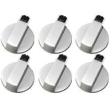 Universal Gas Hob Knobs 6mm Shaft Zinc Alloy Rotary Handles for Stove Burner Oven Cooktop (6-Pack)