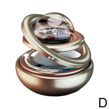 (Red) Solar Rotating Car Perfume Air Freshener Aromatherapy Ornament Car Accessories