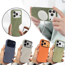 (Gray A) Reliable Performance Classic Phone 17 Promax Case Iphone Flannel Trendy Magnetic For Reliable Ergonomic Suitable