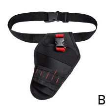 (Red) Heavy Work Belt Pouch Tool Pouch Multi Pockets Belt with Hammer Loop Adjustable