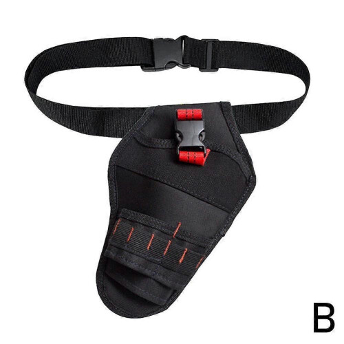 (Red) Heavy Work Belt Pouch Tool Pouch Multi Pockets Belt with Hammer Loop Adjustable